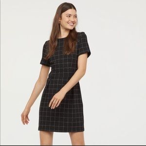 H&M Structured Black Plaid Dress